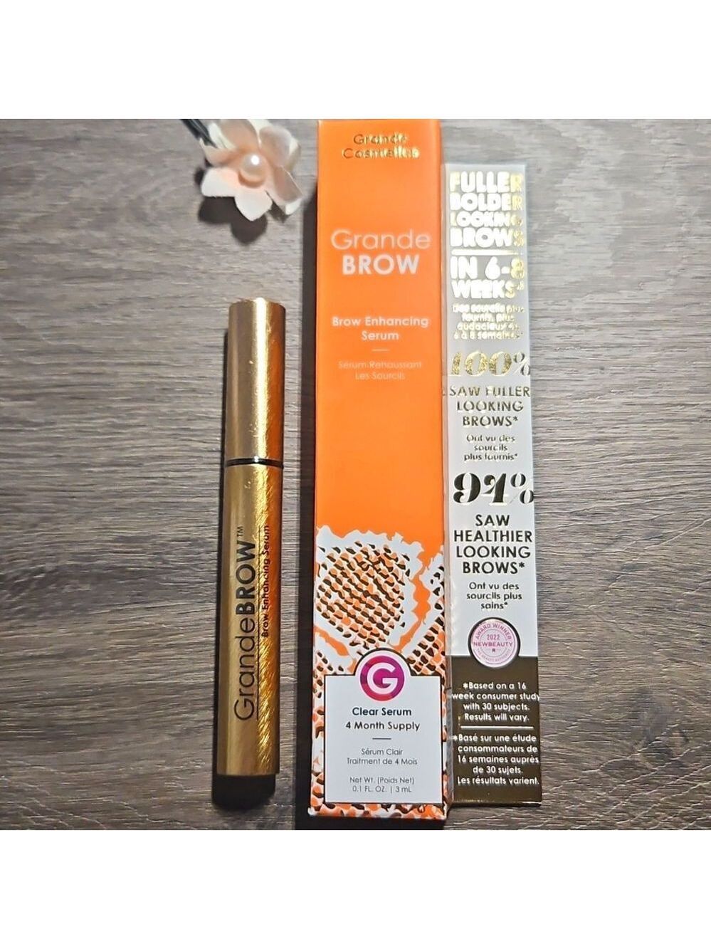 GRANDE COSMETICS GrandeBROW Brow Enhancing Serum 3ml 4 Months Full Size